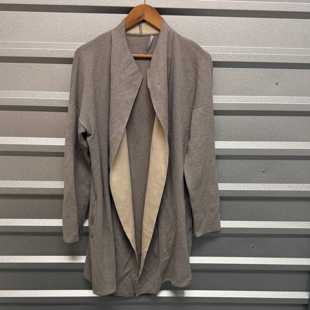 MM.LAFLEUR Women’s Open Front Midi Cardigan WOOL‎ SILK CASHMERE Luxe XL Lounge - Picture 2 of 11